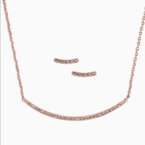 Rose gold/ pave necklace/earring set